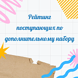 Рейтинг поступающих по дополнительному набору